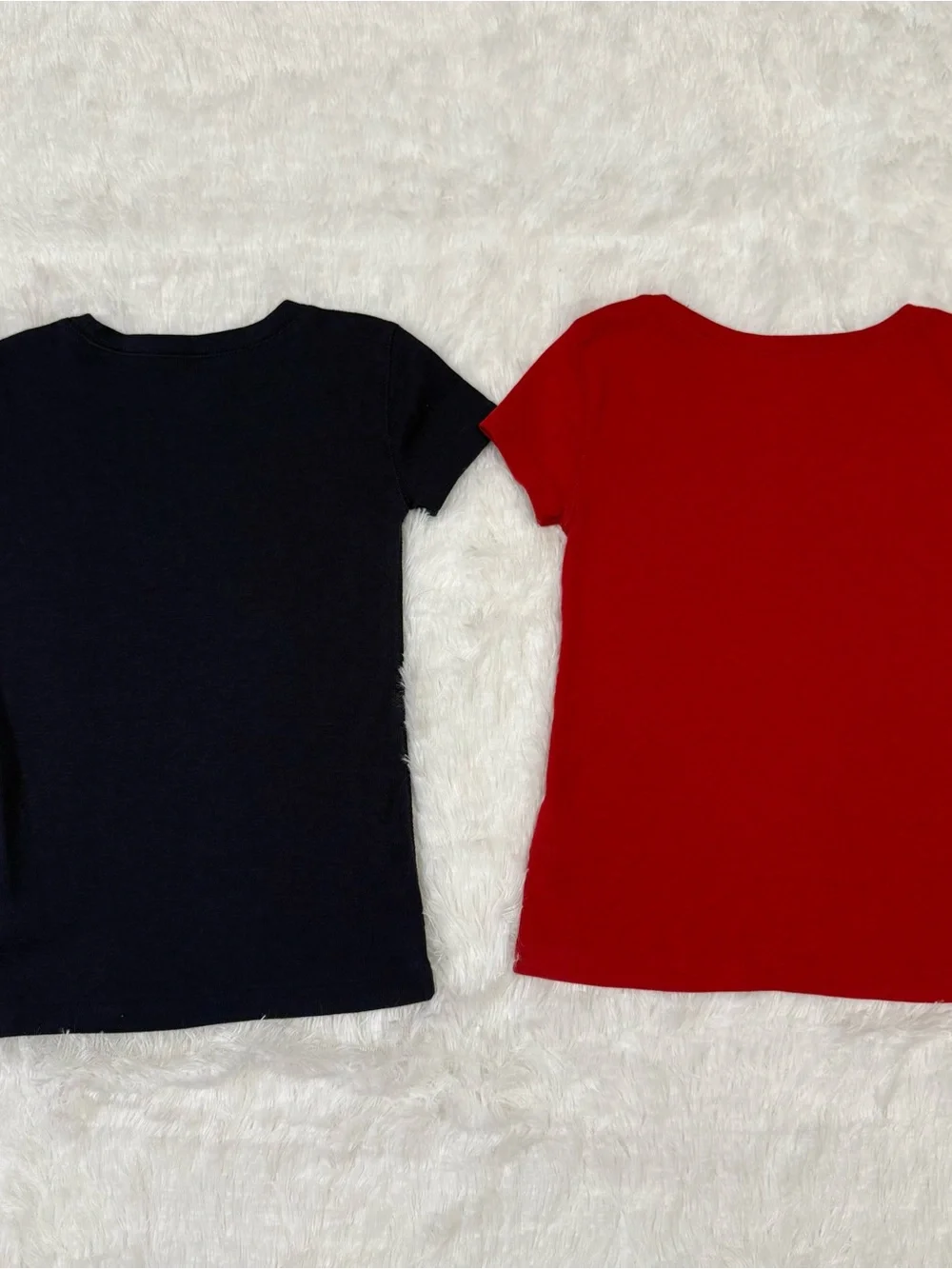 Polo Ralph Lauren Girls Lot Navy & Red Tee T Shirt Girls Size 5 Soft Knit EUC